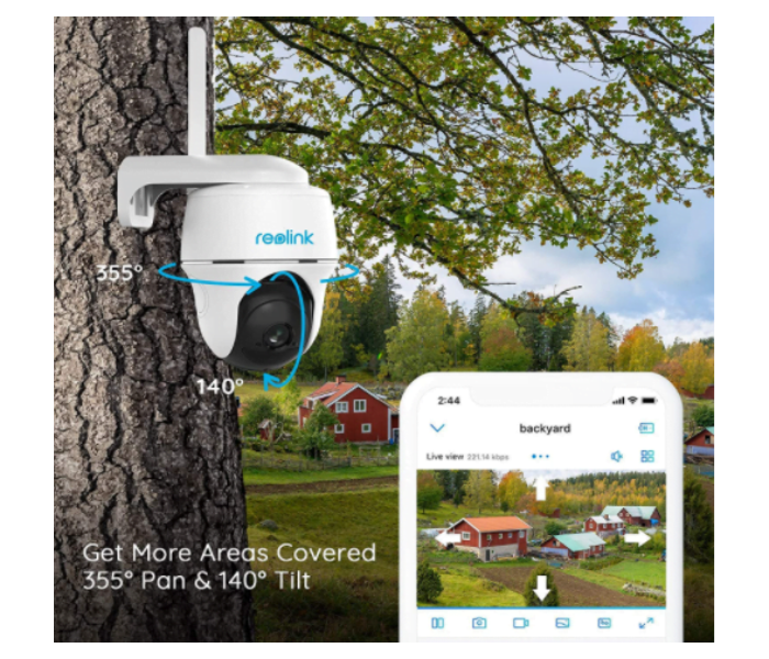 Reolink Argus PT 2 MP Wireless Pan Tilt Solar Powered Wifi Security Camera - White - Zoom Image 5