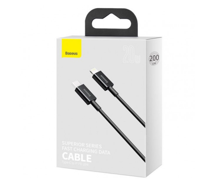 Baseus 20W 1 Meter Type-C to iP PD Superior Series Fast Charging Data Cable - Black - Zoom Image 2