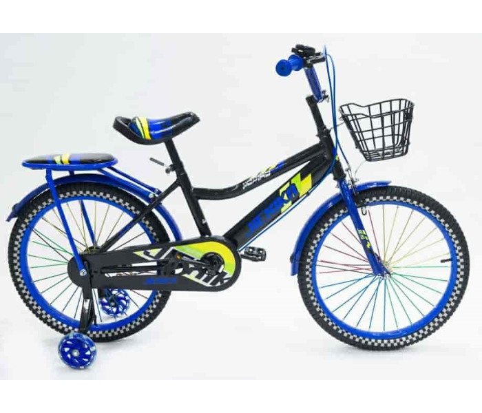 LC06-12 12 Inch Fast Rolling Bicycle with Basket - Black and Blue - Zoom Image