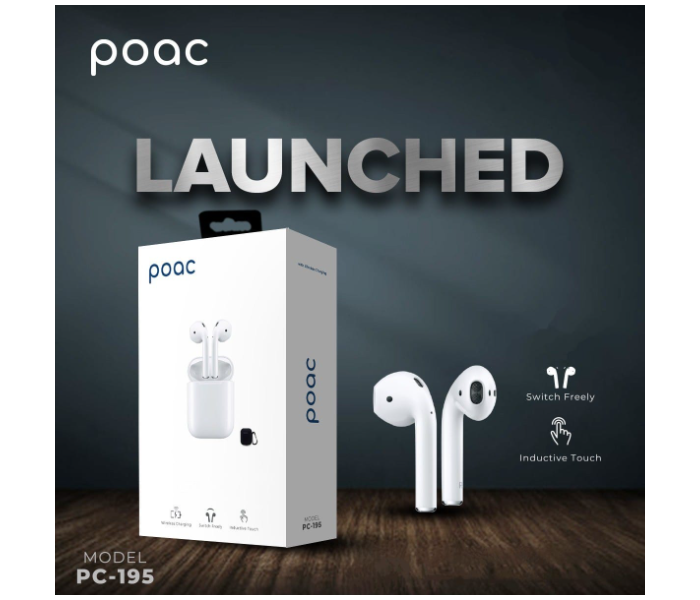 Poac PC-195 True Wireless Headphone - White - Zoom Image 7