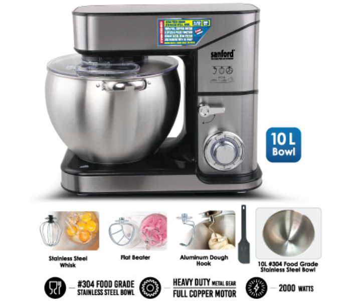 Sanford SF1370SM 2000 Watts Stand Mixer - Silver - Zoom Image