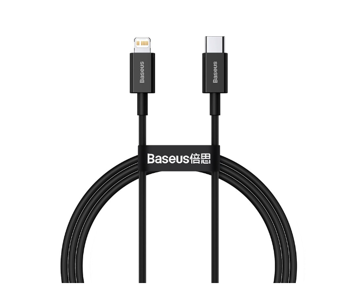 Baseus 20W 1 Meter Type-C to iP PD Superior Series Fast Charging Data Cable - Black - Zoom Image 1