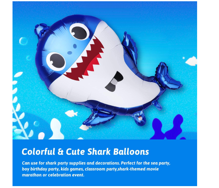 6 Piece Shark Themed Balloons for Party Decorations - Zoom Image 6