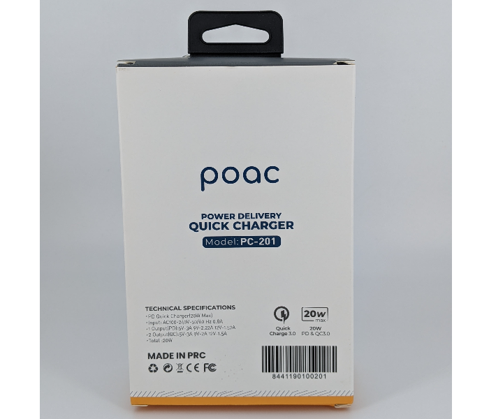 Poac PC-201 20 Watts Fast PD Charger Lightning - White - Zoom Image 4