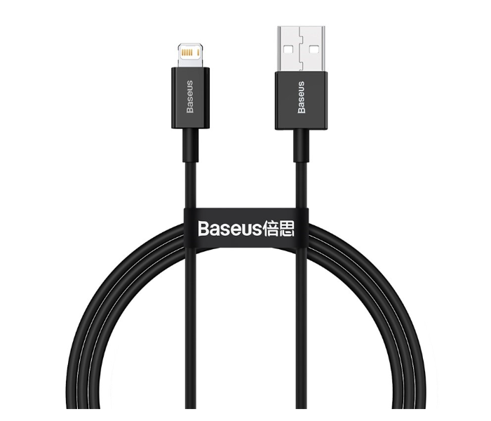 Baseus 1 Meter USB to iP 2.4 A Superior Series Fast Charging Data Cable - Black - Zoom Image