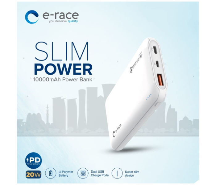 E-Race PD-35 10000mah 20 Watts PD Powerbank - White - Zoom Image 8