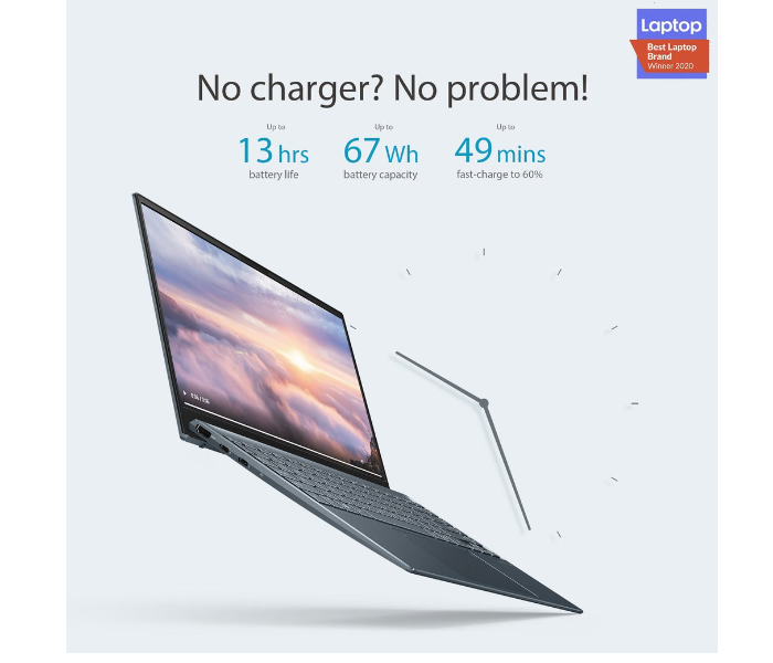 Asus Zenbook UX325EA-OLED005T 13 13.3 Inch OLED FHD Display Intel Core i5 1135G7 Processor 8GB RAM 512GB SSD Intel Iris X Graphics Windows 10 Home - Grey - Zoom Image 4