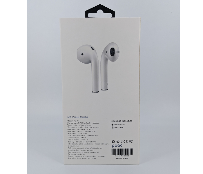 Poac PC-195 True Wireless Headphone - White - Zoom Image 3