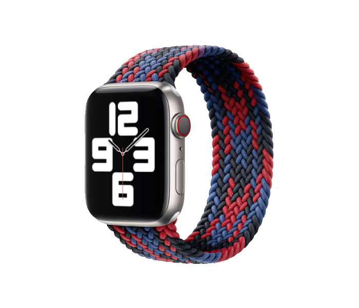 Hyphen HWSABMBRL1520 44 Mm Large Apple Braided Watch Strap  Black and Red - Delete  - Zoom Image 1