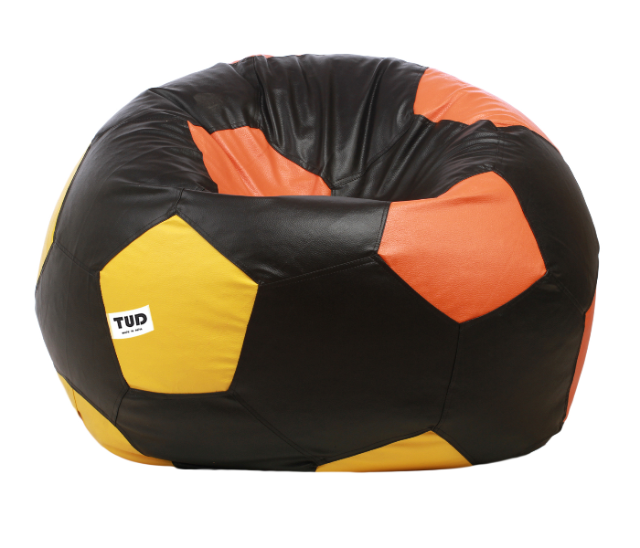 TUD Football 4XL Leatherette Bean Bag - Black Orange and Yellow - Zoom Image 1