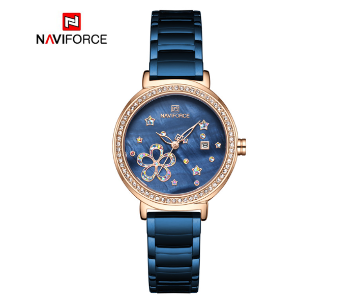 Naviforce 5016 Ladies Stylish Chain Watch - Navy Blue - Zoom Image