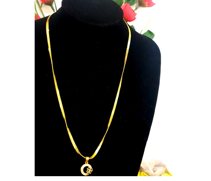 Strabella NC1-20b Beautiful Gold Plated Daily Wear Chain With Pendant for Women - Golden - Zoom Image