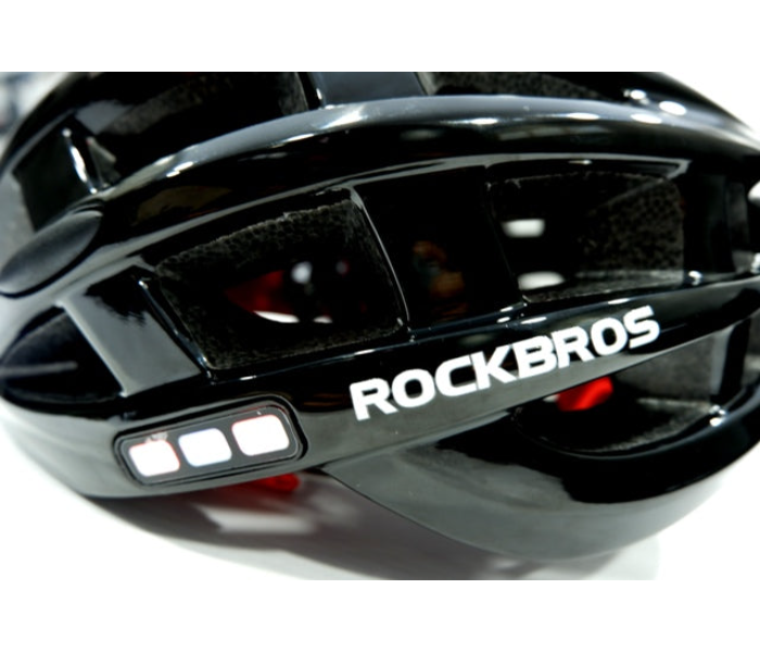 Helmet With Front And Back Lights - Black - Zoom Image 3