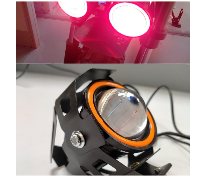 Waterproof High Beam Headlights - Black and Orange - Zoom Image 1