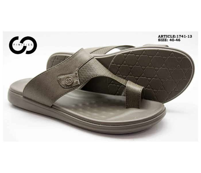 Finities 1741-13 EU 42 Stylish Flat Sandal for Men - Grey - Zoom Image