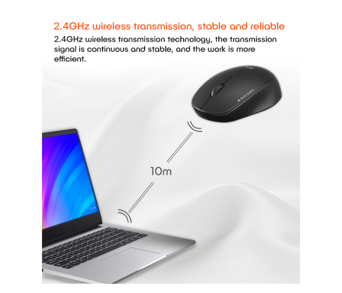 Meetion MT-R570 2.4Ghz Wireless Mouse 4 Buttons 5 Colors Silent Portable And Great For Laptops - Black - Zoom Image 7