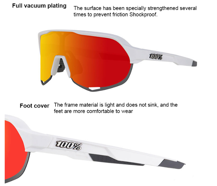  KBY Sagan 100 Percentage S2 Cycling Sunglasses With UV400 Protection 3 Lens Set - Red  - Zoom Image 3