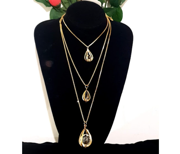 Strabella NC4002a Beautiful Western Necklace for Women - Golden - Zoom Image