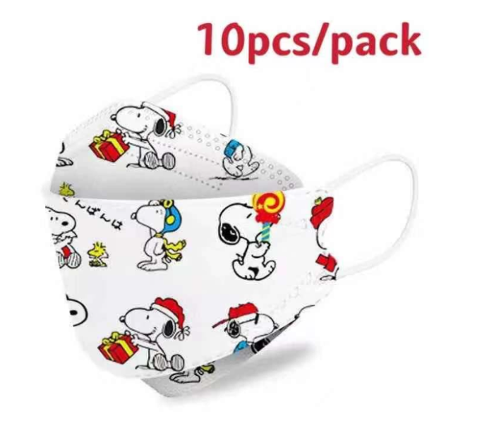 10PCS Kids KF94 Snoopy Design Face Mask 3 Layer Non-woven Protection Filter 3D Anti Viral Mask Korean Style - Zoom Image