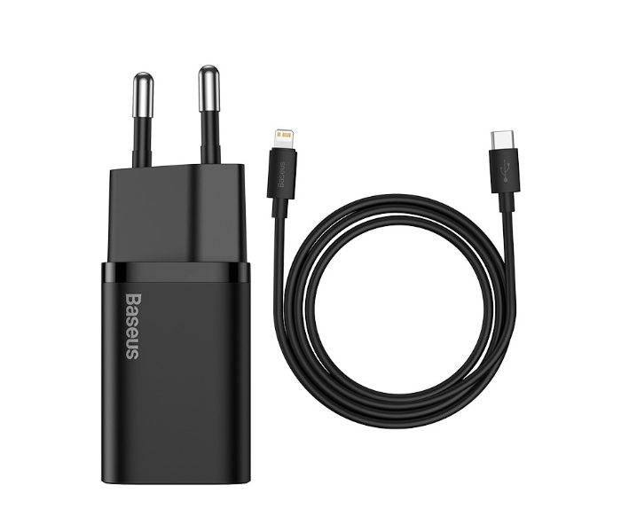 Baseus TZCCSUP-B01 1 Metre Fast Wall Charger USB Type C Lightning Cable - Black - Zoom Image 1