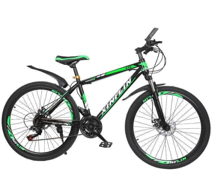 YBJ-504 20 Inch MTB Single Speed Fast Rolling Ride On Mountain Bike - Black and Green - Zoom Image