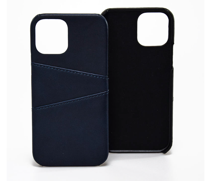 Lab LBL2P022NB Stylish Leather 2 Pocket iPhone 12 Mini Mobile Case - Navy Blue - Zoom Image 2