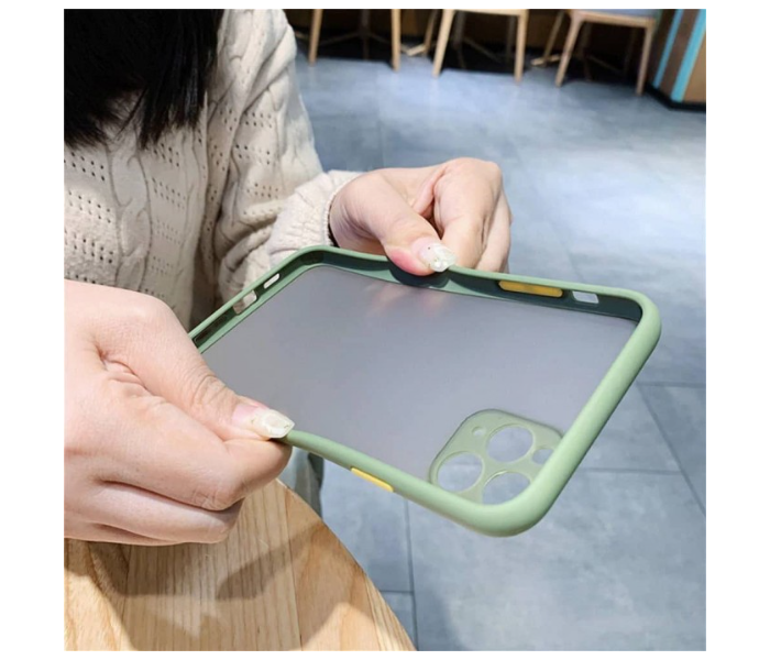 Lab LBTBC004AG Transparent Border Color Fashion Case without Print iPhone 12 Mobile Case - Army Green - Zoom Image 3