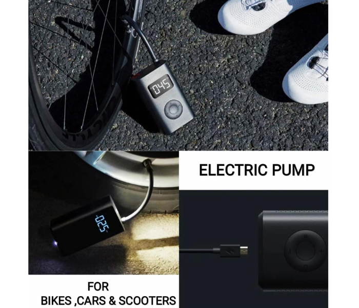 Electric Air Pump for Bikes Scooters and Cars - Black - Zoom Image 4