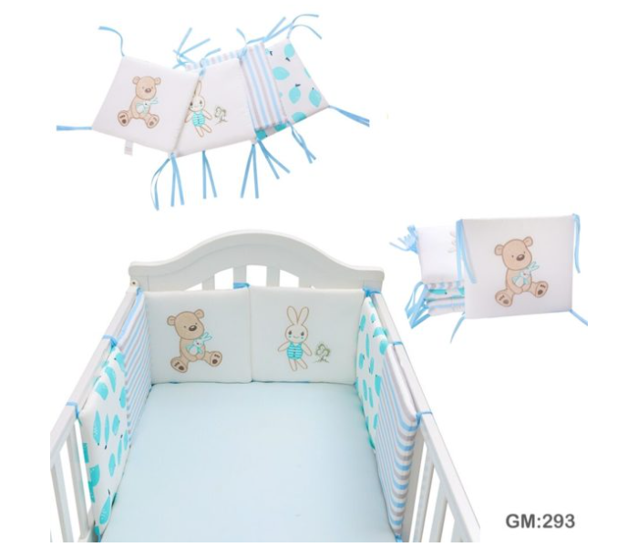 Beautiful 6 Pieces Bumper Crib Protector 293 - Blue  - Zoom Image 1