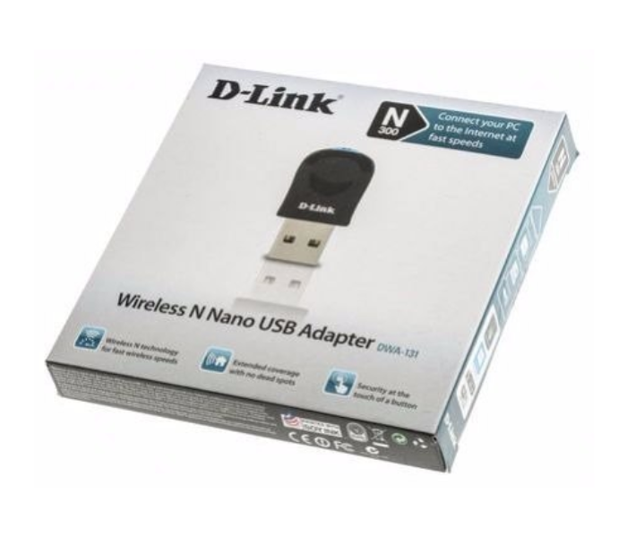 D-link DWA‑131 300Mbps Wireless N Nano USB 2.0 Adapter - Black and Silver - Zoom Image 2