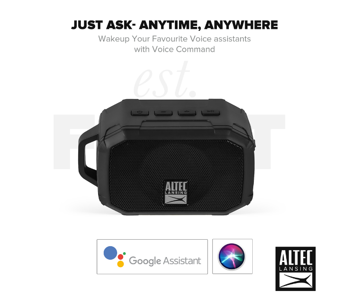 Altec Lansing IMW141-BLK Fury Mini Bluetooth Speaker  - Black - Zoom Image 4