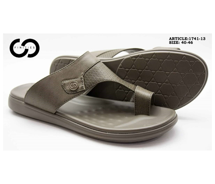 Finities 1741-13 EU 41 Stylish Flat Sandal for Men - Grey - Zoom Image