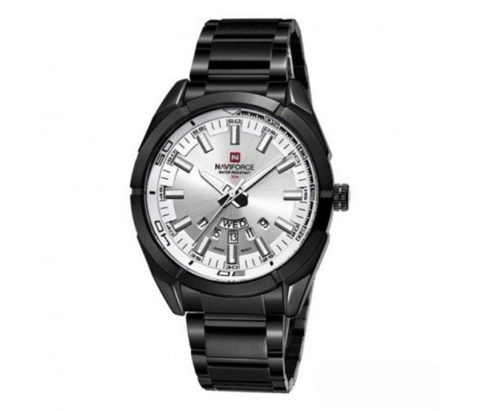 Naviforce 9038 Gents Stylish Chain Watch - Black and Silver - Zoom Image 1