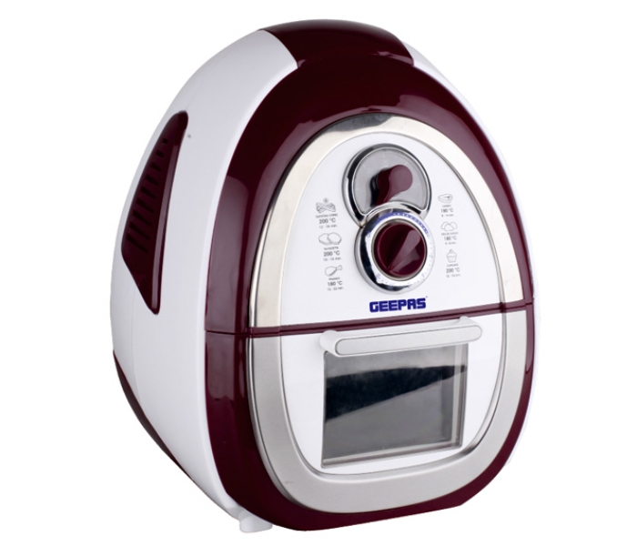 Geepas GAF2708 4L Oil Less Air Fryer - Maroon and White - Zoom Image