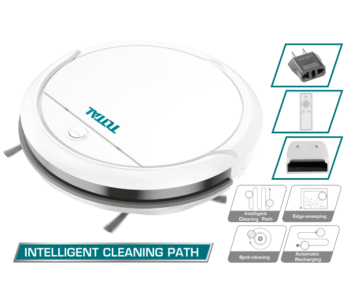 Total 2000mAh Robotic Vacuum Cleaner - Black and White - Zoom Image 2