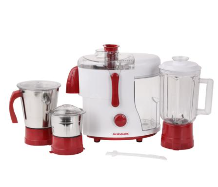 Olsenmark OMSB2488 750Watts 4-in-1 Juicer Mixer Grinder - Red and White - Zoom Image 3