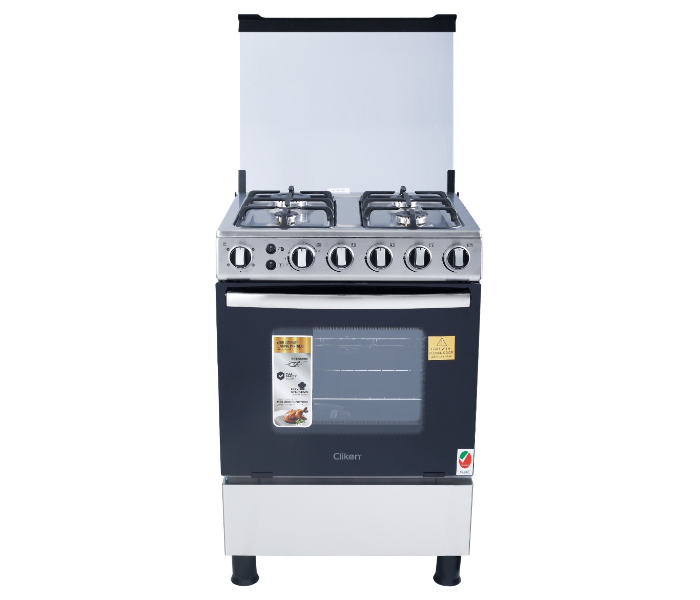 Clikon CK302 Free Standing Cooking Range with 4 Burners - Silver and Black - Zoom Image 1