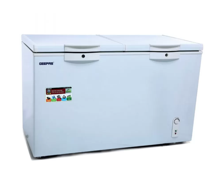 Geepas GCF4005 Chest Freezer with 400 Litre Aluminium Inner - White - Zoom Image