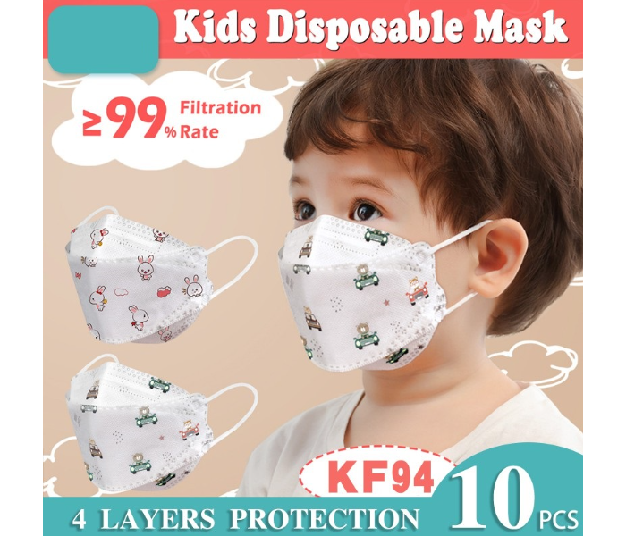 10PCS Kids KF94 Face Mask 4 Layer Non-woven Protection Filter 3D Anti Viral Mask Korean Style For Boys  - Zoom Image