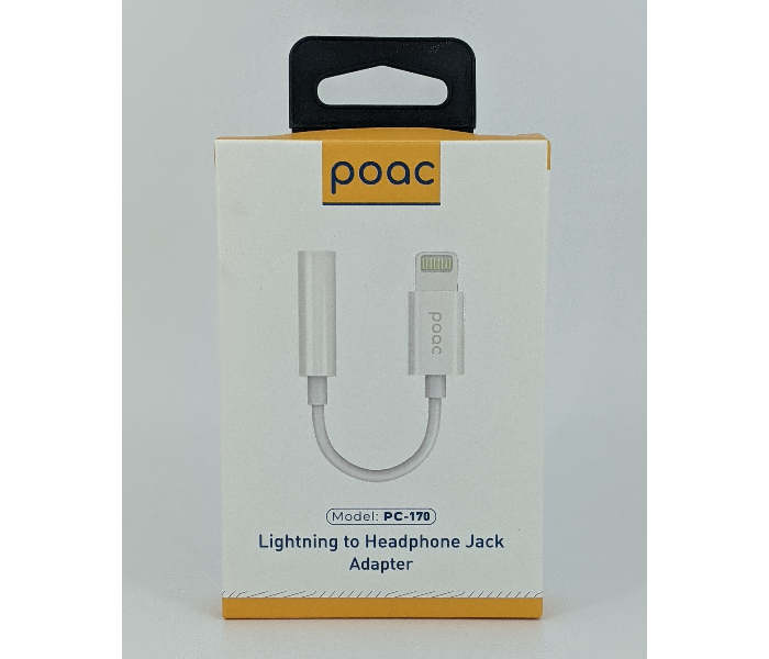 Poac PC-170 Lightning to 3.5MM Headphone Jack Adaptor - White - Zoom Image 2