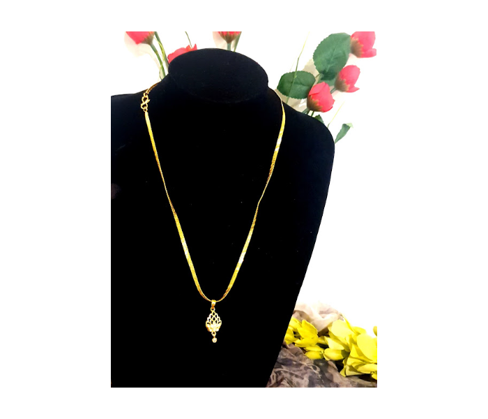 Strabella NC1-20a 21 Inch Elegant Gold Plated Daily Wear Chain With Pendant for Women - Gold and Silver - Zoom Image