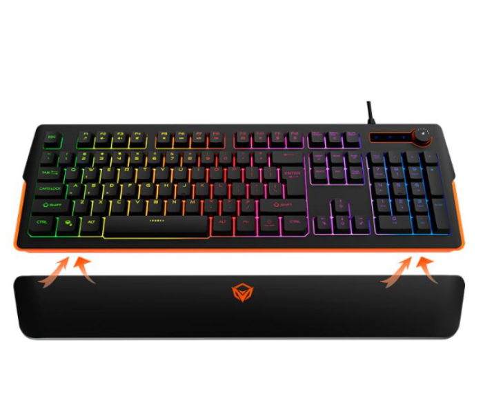 Meetion MT-K9520 Anti-Ghosting – 26 Keys Magnetic Wrist Rest RGB Gaming Keyboard -Black - Zoom Image 4