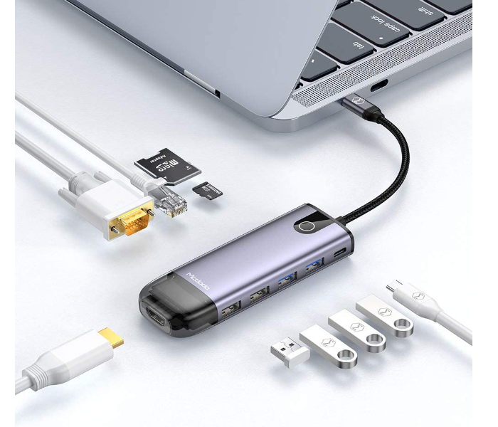 Mcdodo 10 in 1 Type C Hub USB Adapter - Grey - Zoom Image 1