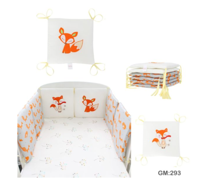 Beautiful 6 Pieces Bumper Crib Protector 293 - Orange - Zoom Image