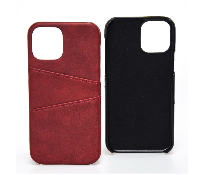 Lab LBL2P022R Stylish Leather 2 Pocket iPhone XS Max Mobile Case - Red - Zoom Image 2