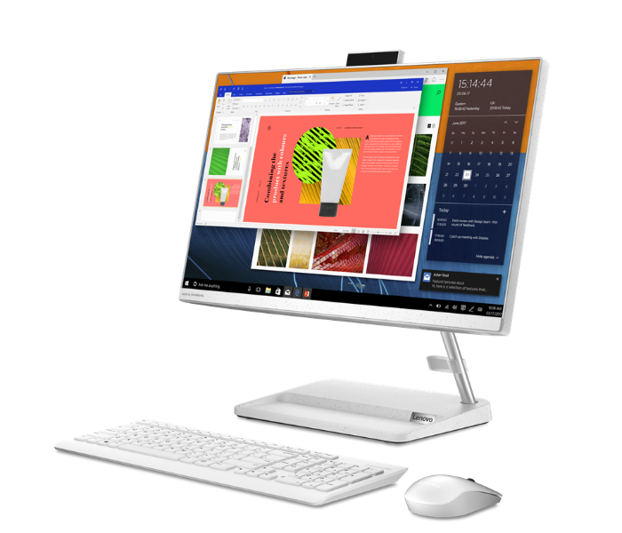 Lenovo F0G5009XAX IdeaCentre AIO 3 22ITL6 21.5 Inch FHD Intel Core i3-1115G4 Processor 4GB DDR4 RAM 256GB SSD Integrated Intel UHD Graphics Graphics Windows 11 Home - White - Zoom Image 2