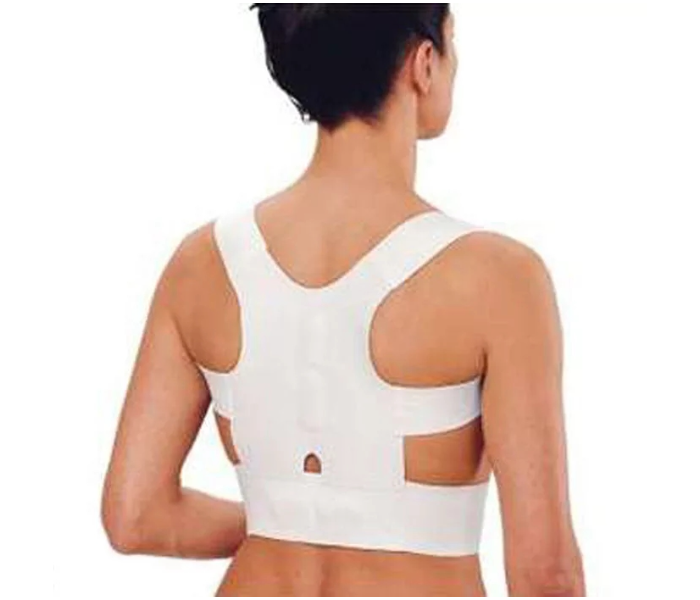 Hot Adjustable LARGE Women Back Brace Back Posture Corrector Shoulder Support Brace Belt Body Health Care Sports Protective Bands - White - Zoom Image 2