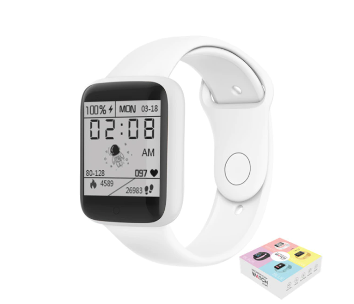 Macaron Sports Smart Watch with Fitness Message Reminder - White - Zoom Image 1