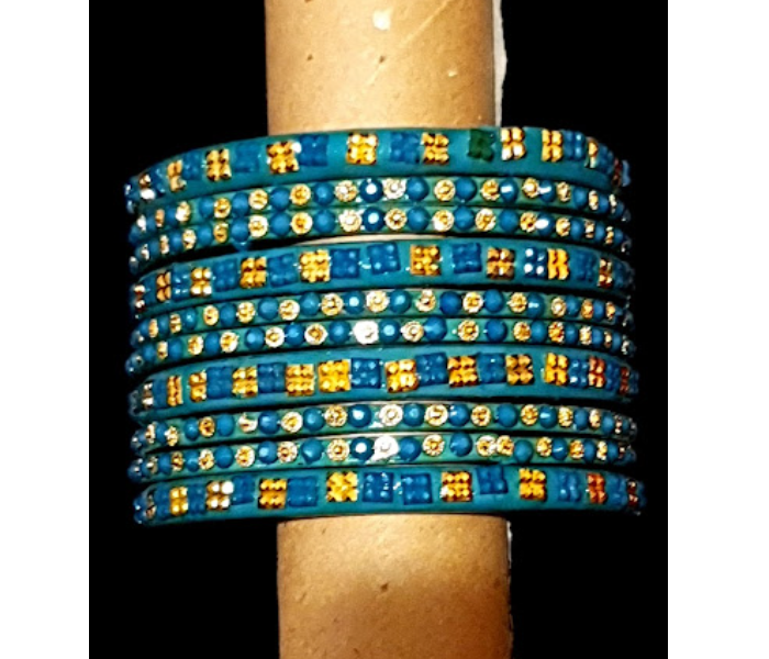 Strabella BL20-1 Beautiful 2.5 Glass Bangles  for Women - Blue - Zoom Image