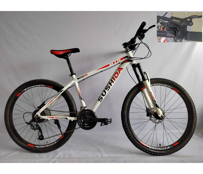 27-5MT003 27.5 Inch Alloy 27 Speed Oil Brake Fast Rolling Ride On Mountain Bike - White - Zoom Image